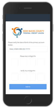 Online banking step 2 create PIN